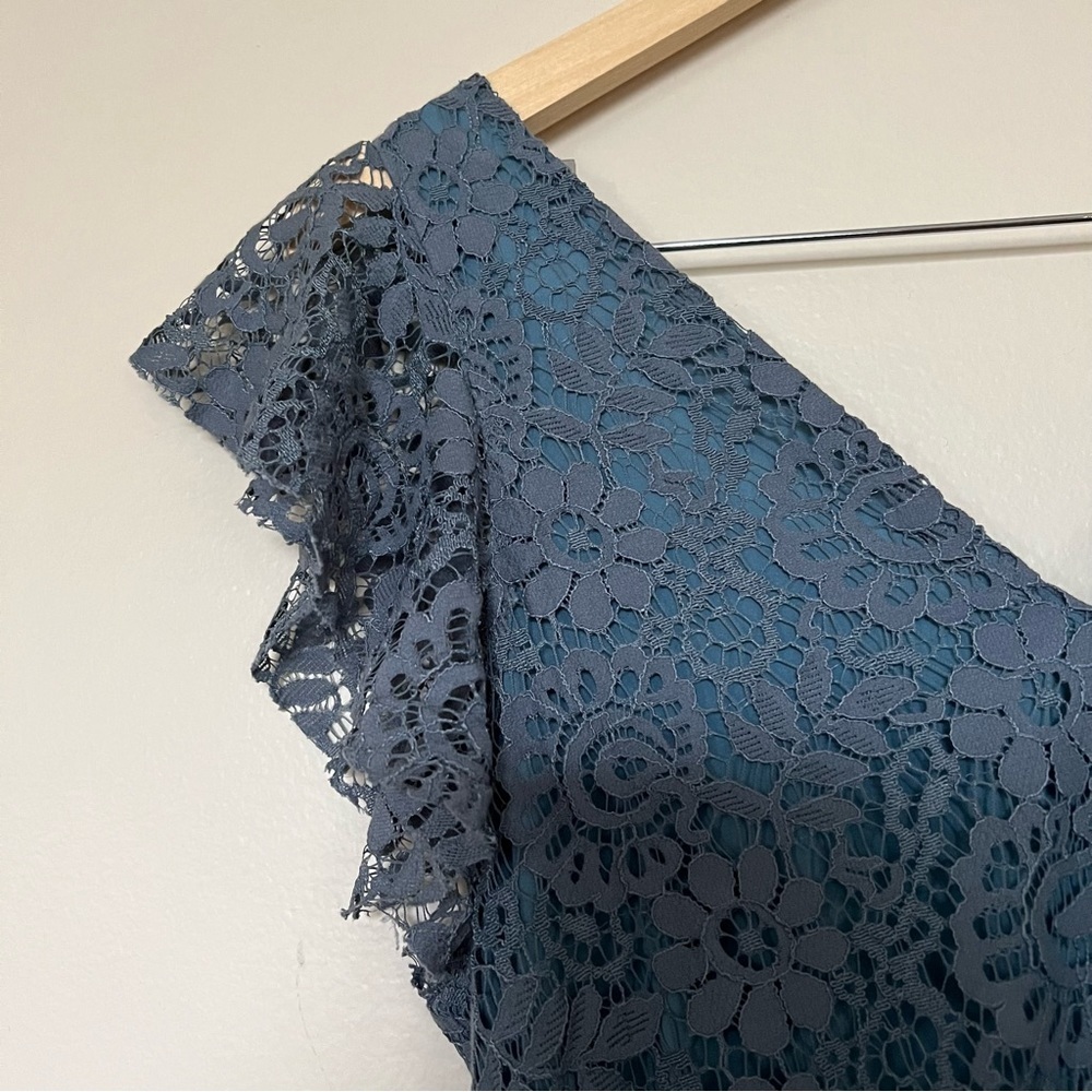 Madewell Blue‎ Lace Flutter Sleeve Dress - Picture 4 of 5
